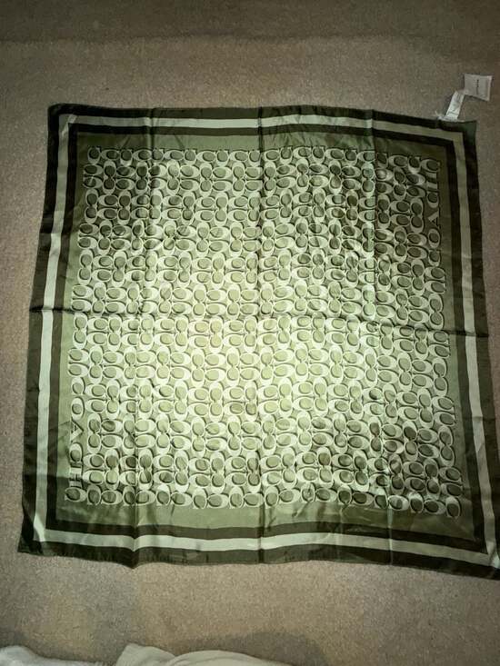 Coach Accessories - Coach Signature C SQ 35 Silk Scarf Size 35 Military Green